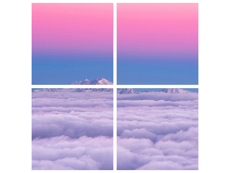 4-piece-canvas-print-pink-in-the-sky