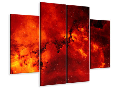4-piece-canvas-print-red-starry-sky