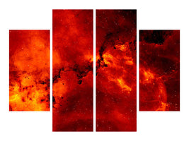 4-piece-canvas-print-red-starry-sky
