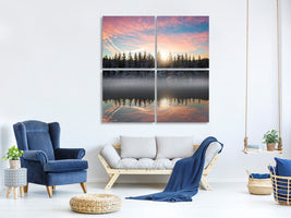 4-piece-canvas-print-small-lake-in-the-forest