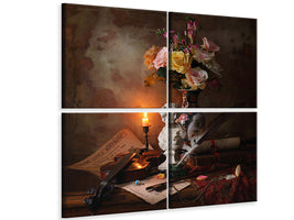 4-piece-canvas-print-still-life-with-bust-and-flowers