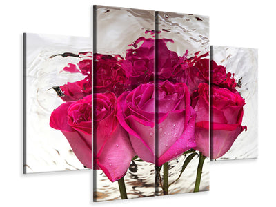 4-piece-canvas-print-the-rose-reflection