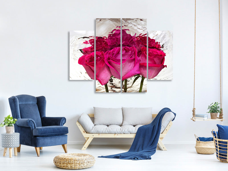 4-piece-canvas-print-the-rose-reflection
