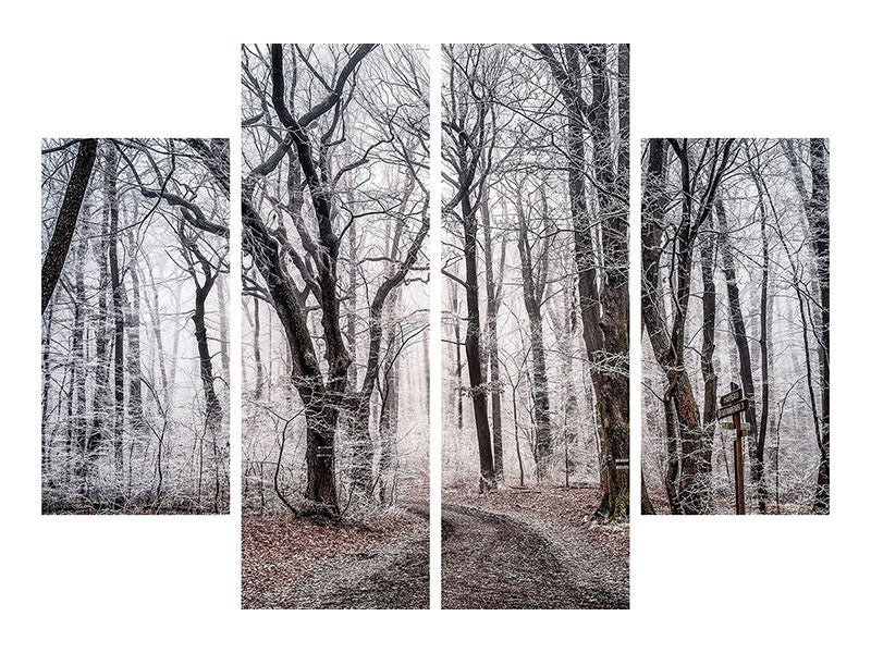 4-piece-canvas-print-wintry-forest