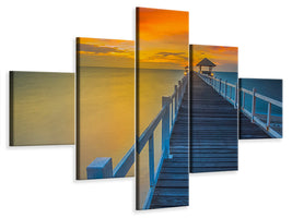 5-piece-canvas-print-a-wooden-bridge-in-the-far-east