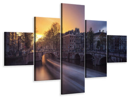 5-piece-canvas-print-amsterdam-keizersgracht