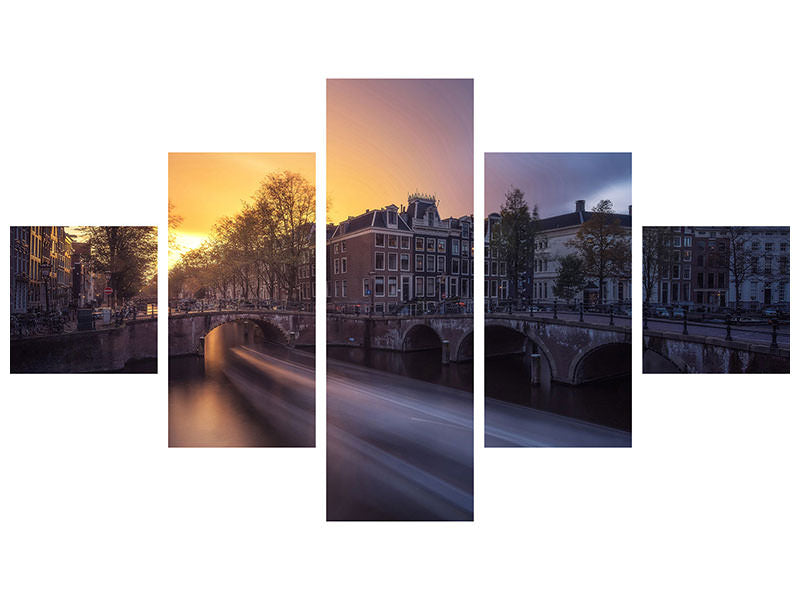 5-piece-canvas-print-amsterdam-keizersgracht