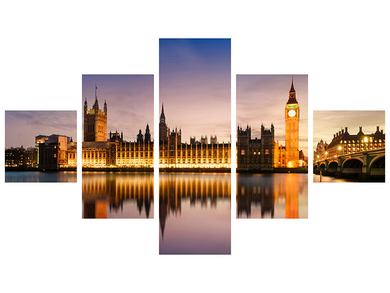 5-piece-canvas-print-big-ben-at-night