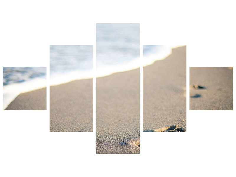 5-piece-canvas-print-footprints-in-the-sand-on-the-beach