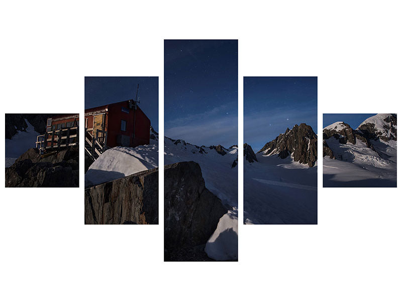 5-piece-canvas-print-fox-glacier-pioneer-hut