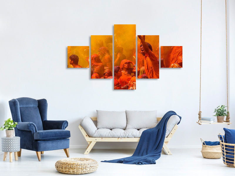 5-piece-canvas-print-holi-festival