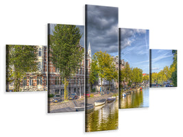 5-piece-canvas-print-idyllic-amsterdam