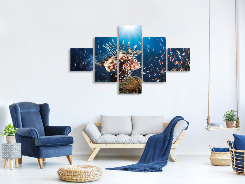 5-piece-canvas-print-lionfish