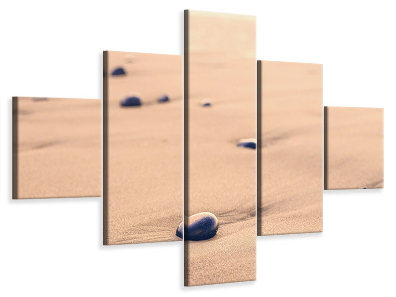 5-piece-canvas-print-pebbles-in-the-sand