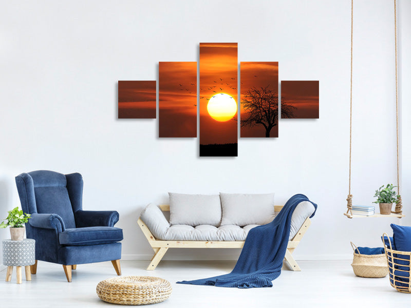 5-piece-canvas-print-the-sunset-on-the-horizon