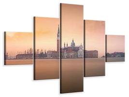 5-piece-canvas-print-venice-pink-sunrise