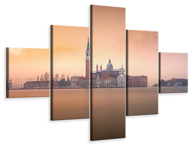 5-piece-canvas-print-venice-pink-sunrise