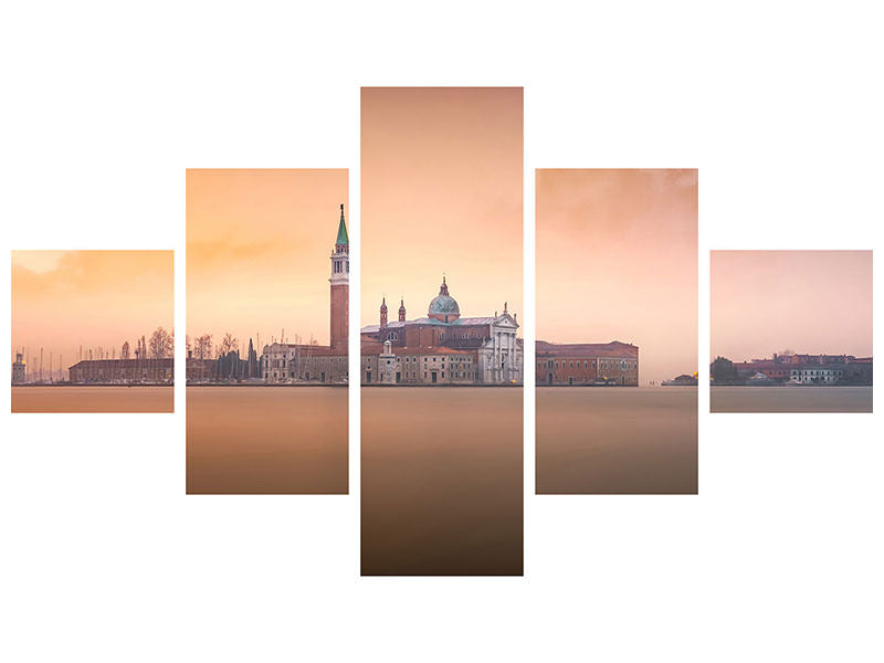 5-piece-canvas-print-venice-pink-sunrise