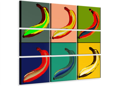 9-piece-canvas-print-colorful-bananas