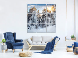 9-piece-canvas-print-fir-in-snow