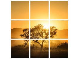 9-piece-canvas-print-golden-sunrise