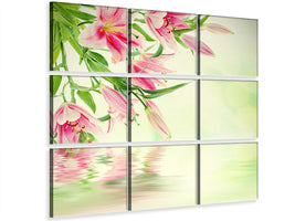 9-piece-canvas-print-lilies-on-water