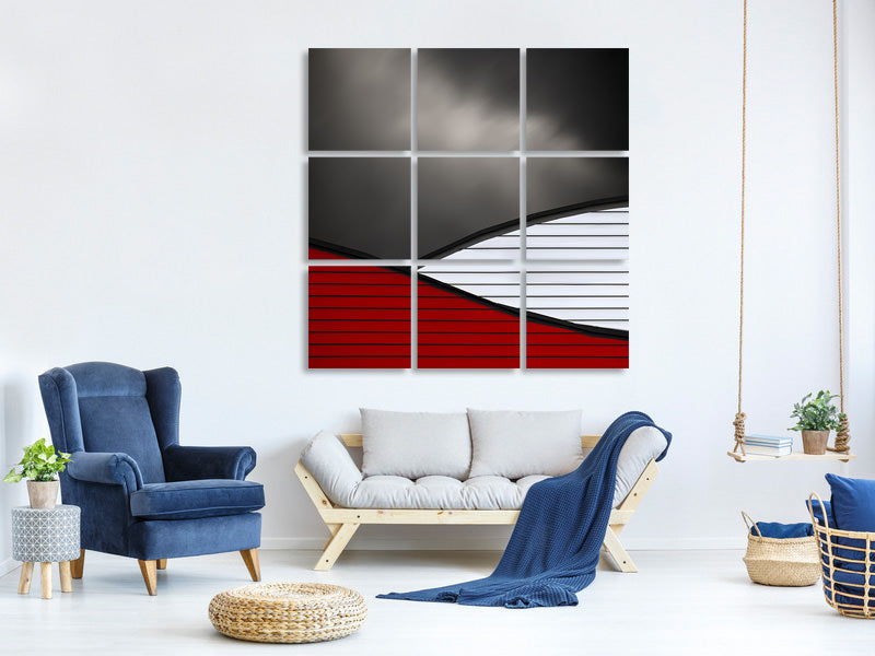 9-piece-canvas-print-wavy-red-white-roof