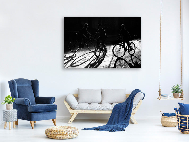 canvas-print-boys-bycicles-shadow-and-light