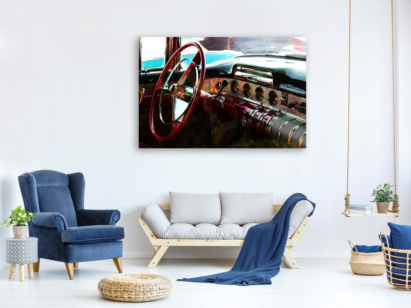canvas-print-interior-of-a-vintage-car
