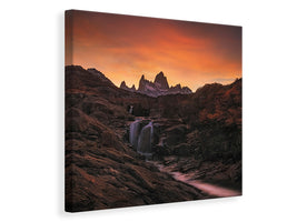canvas-print-waterfall-sunset