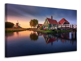 canvas-print-zaanse-schans-green-house