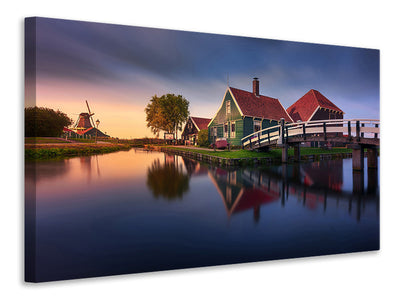 canvas-print-zaanse-schans-green-house