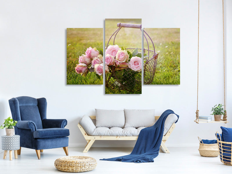 modern-3-piece-canvas-print-a-basket-full-of-roses