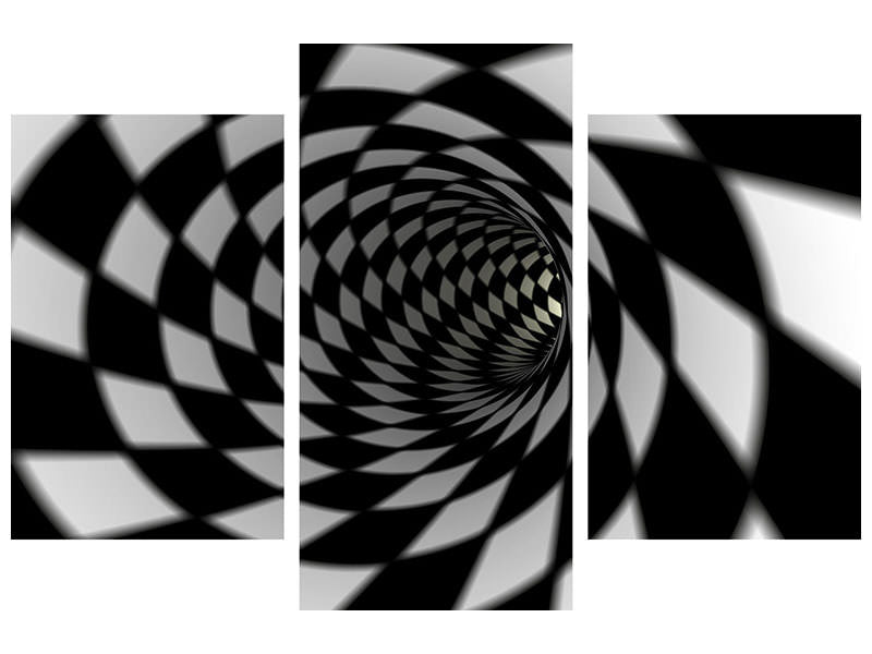 modern-3-piece-canvas-print-abstract-tunnel-black-white