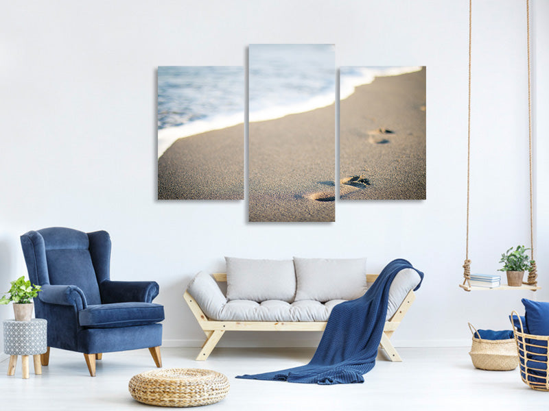 modern-3-piece-canvas-print-footprints-in-the-sand-on-the-beach