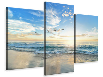 modern-3-piece-canvas-print-the-seagulls-and-the-sea-at-sunrise