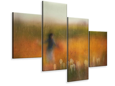 modern-4-piece-canvas-print-a-girl-and-bear-grass