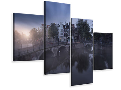 modern-4-piece-canvas-print-amsterdam-morning-ii
