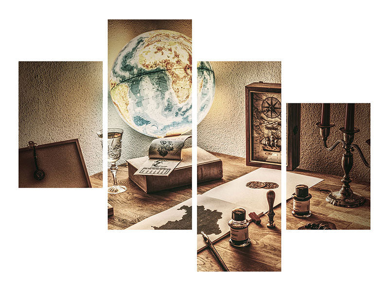 modern-4-piece-canvas-print-antique-desk