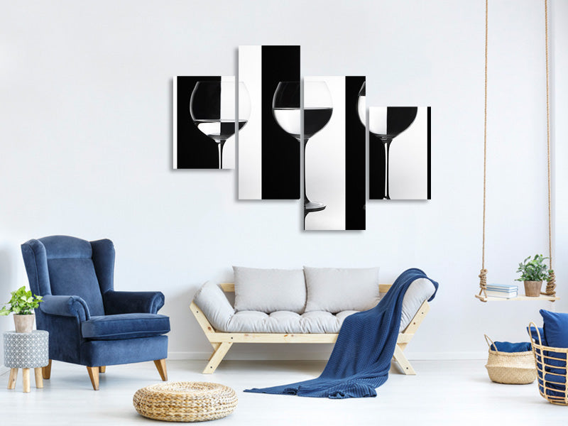 modern-4-piece-canvas-print-black-and-white-iv
