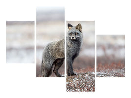 modern-4-piece-canvas-print-cross-fox