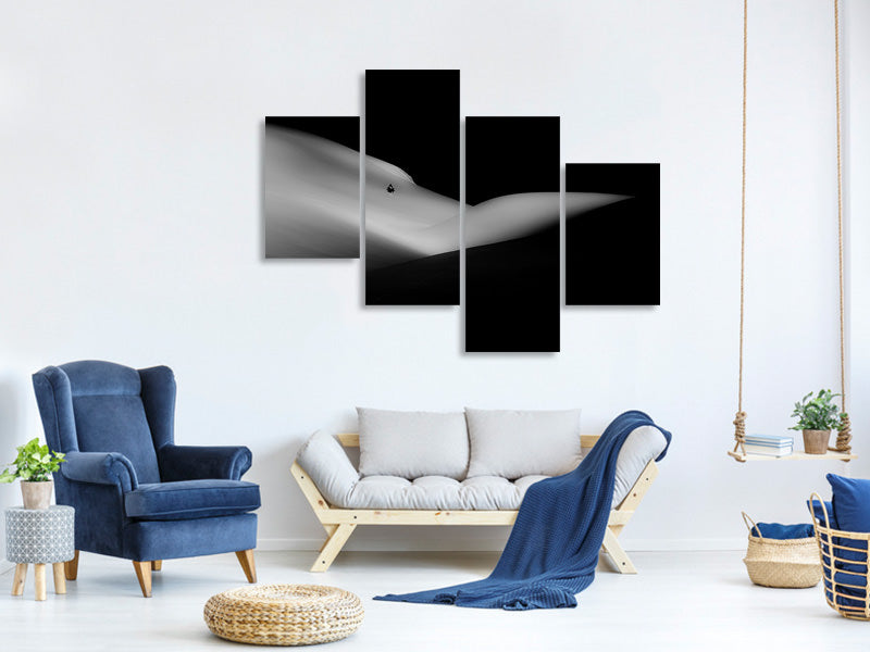 modern-4-piece-canvas-print-elephant-sleeping-a-white-dream