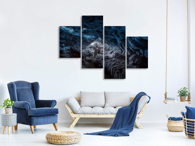 modern-4-piece-canvas-print-exploring-a-fronzen-blue-world