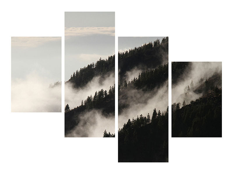modern-4-piece-canvas-print-fog-in-the-woods
