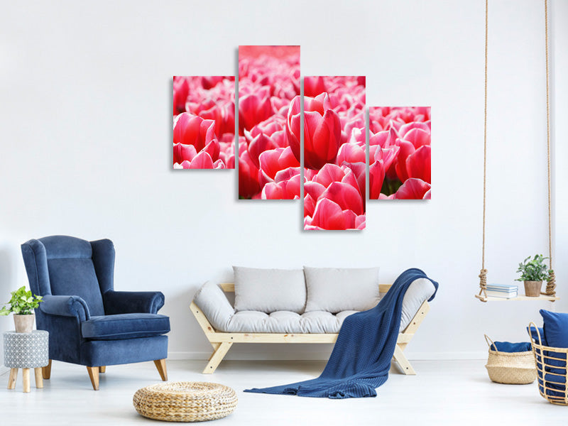 modern-4-piece-canvas-print-happy-tulip-field