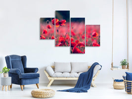 modern-4-piece-canvas-print-in-the-poppy-field