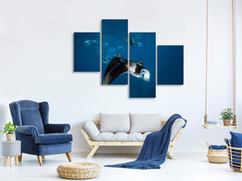 modern-4-piece-canvas-print-manta-ray-ii