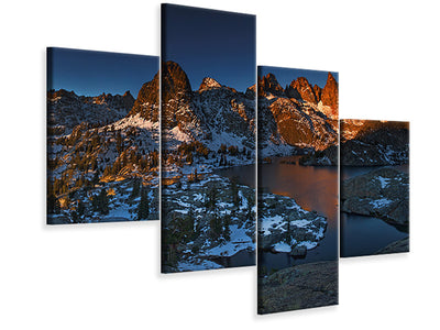 modern-4-piece-canvas-print-minaret-lake-first-light