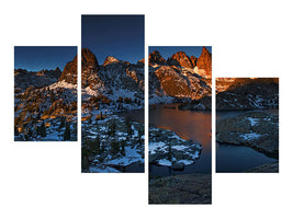modern-4-piece-canvas-print-minaret-lake-first-light