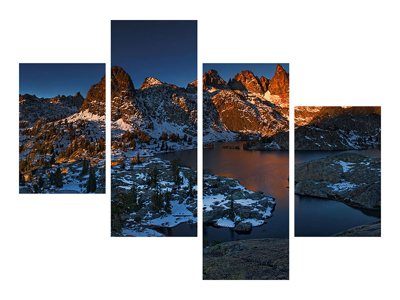 modern-4-piece-canvas-print-minaret-lake-first-light